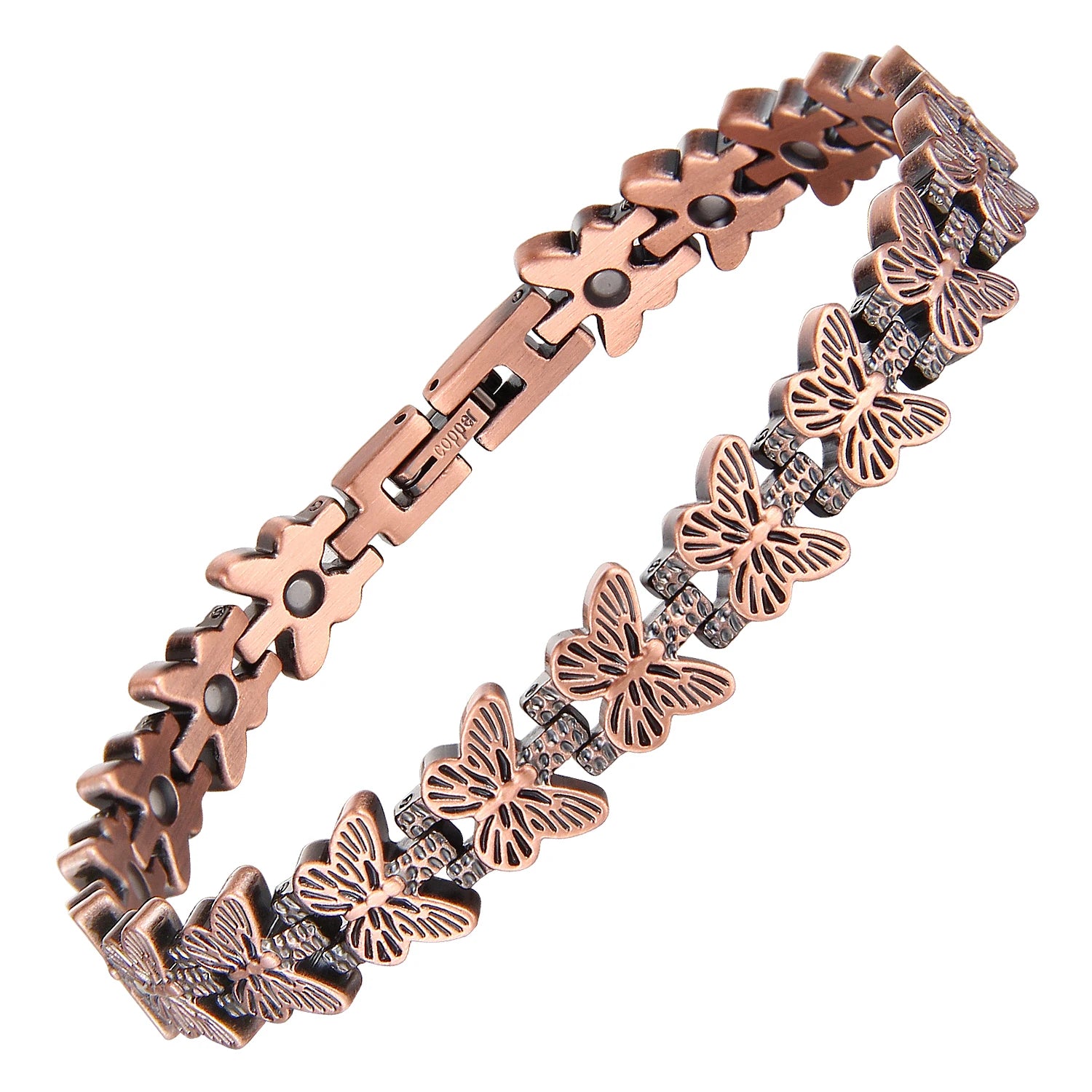 BioMagnetic Jewelry  Adjustable  Link Fashion and Grace Butterfly Element Women Copper Magnetic Bracelet