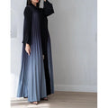 PROMISTAR 2024 Gradient Color Long Sleeves Handmade Pleated Outer Cover Slimming Large Robe Traditional Muslim Fashion Abaya