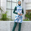 MOTIVE FORCE Good Quality Wholesale Cover up Swimwear Burkinis Women 3pcs Hijab Islamic Swimsuit Floral Print Muslim Swimwear