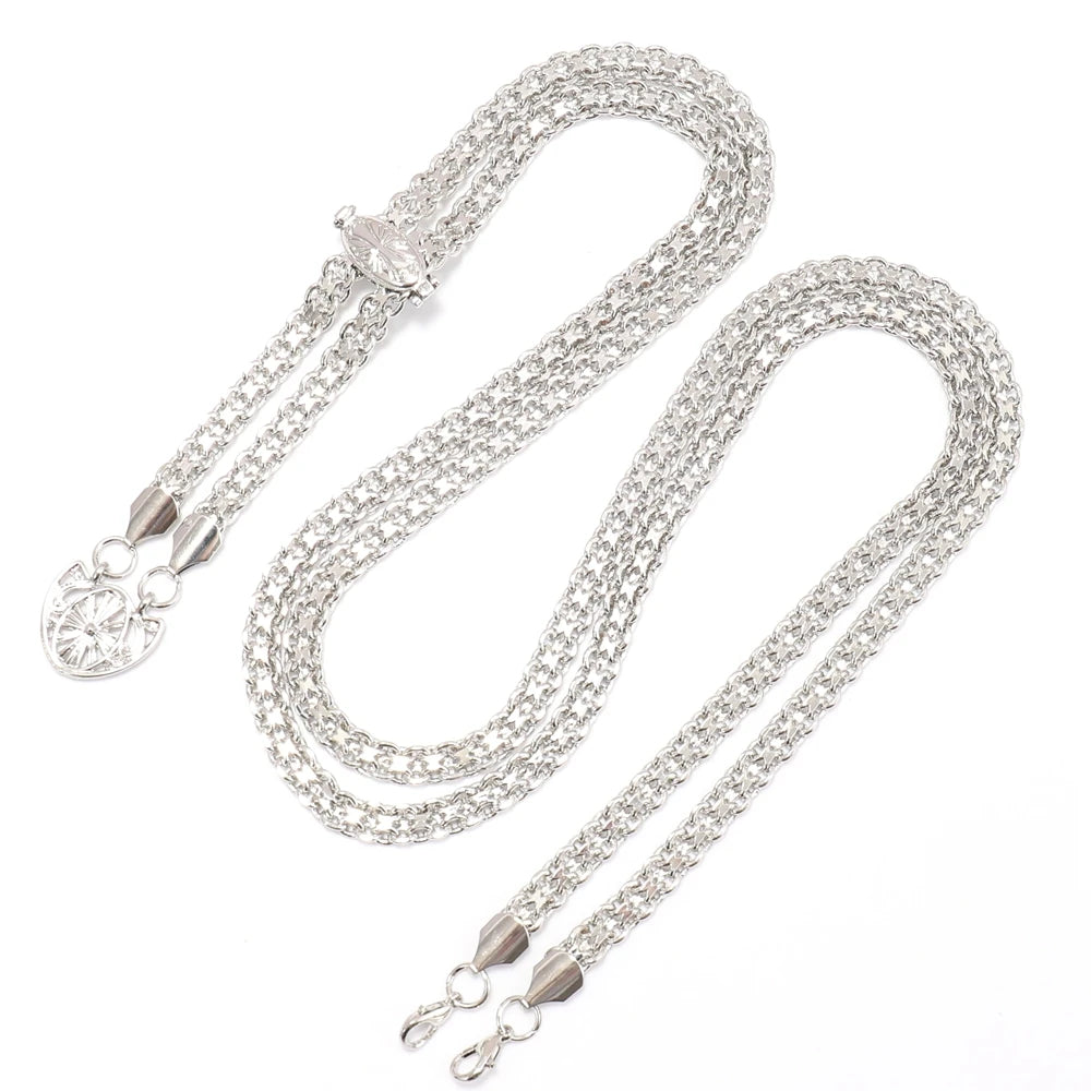 Silver Plated Greek & Russian Orthodox Brass Flat Chain for Pectoral Cross Large Size Copper Material of Jewelry Accessories