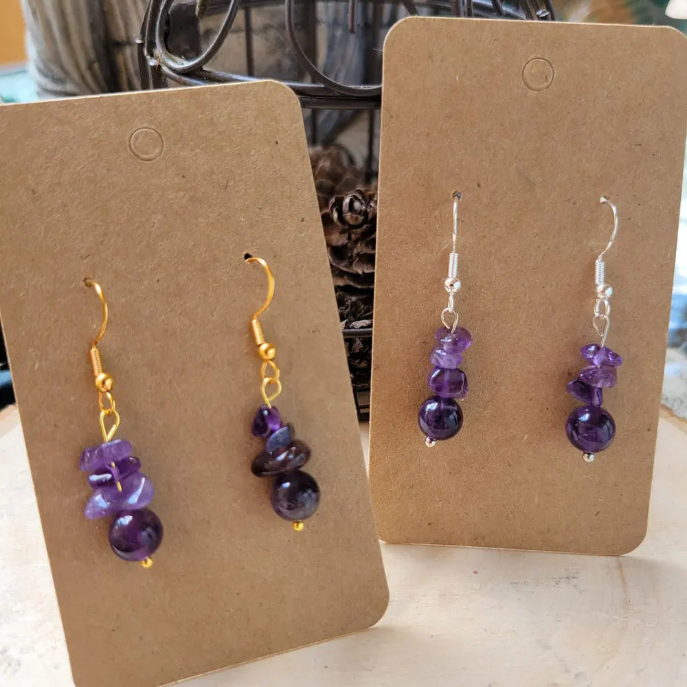 2022 Wholesale Jewelry Fashion Natural Quartz Crystal Hoops Women Boho Earrings Set Silver Gold Customized Crystal Bead Earrings