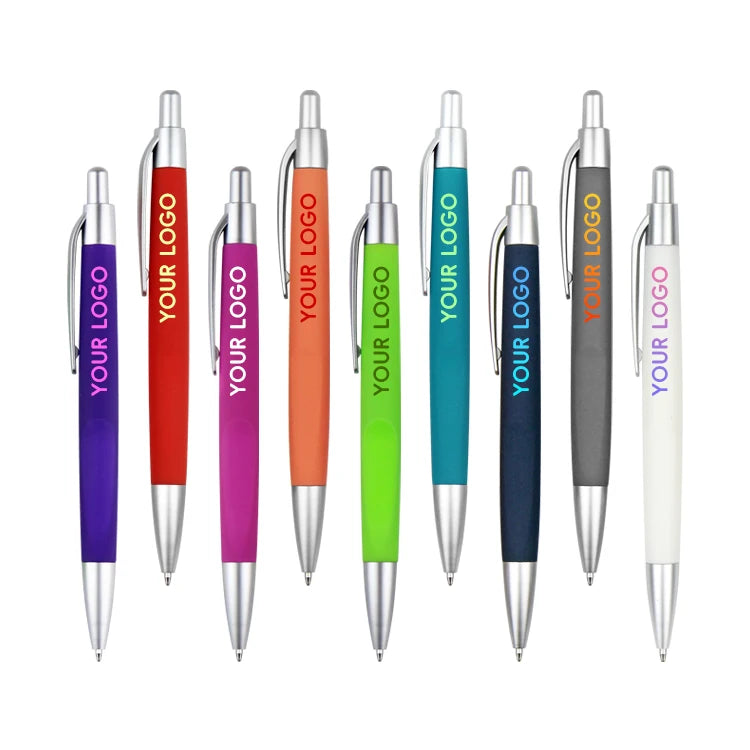BKS Custom Plastic Sports Pen Multi-Color Soft Rubber Coated Logo Printed 1.0mm Writing Width Finishing