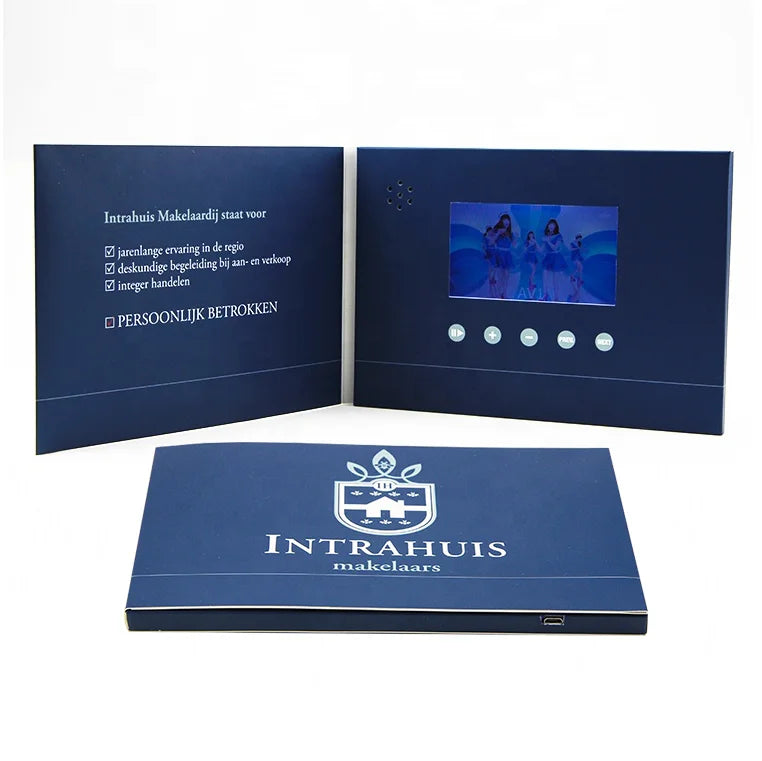 New Promotion Items Customized Printing Invitation Greeting Card for Marketing Gift 5 Inch Business Card Video Brochure