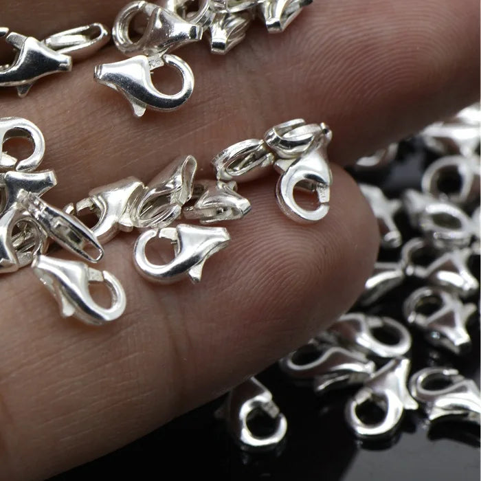 7-15mm Natural Silver 925 Sterling Silver Lobster Clasp No Ring for Jewelry Making Findings & Components