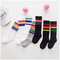 Hot Sale New Crew rainbow Stripes Socks Korean Boys and Girls Mid-tube Pile Cotton Sock for Spring Children's Socks
