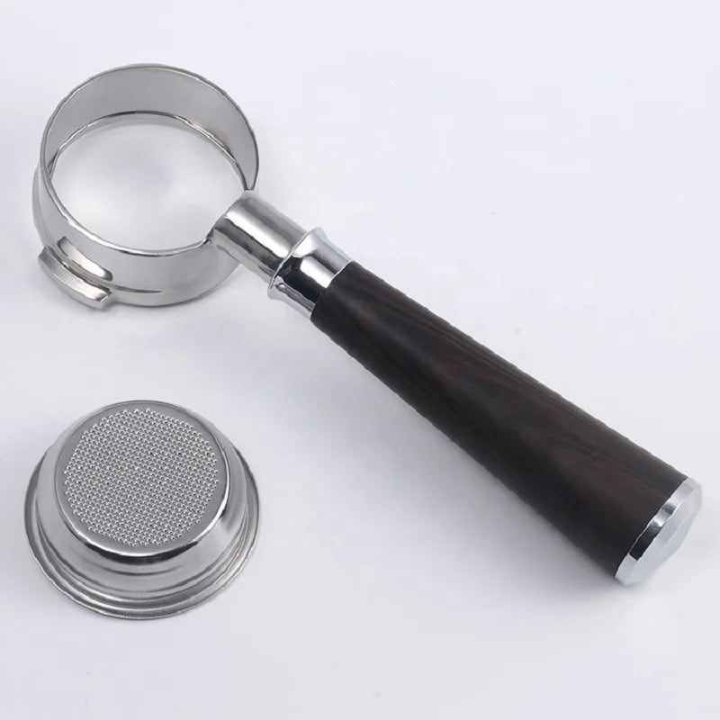 Hot Sale 51mm 54mm 58mm  2 Blades Stainless Steel Black Rosewood Handle Espresso Bottomless Coffee Tamper Portafilter