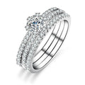 Wholesale 925 Sterling Silver Women's Engagement Ring 0.5 Carat Moissanite Diamond Set Classic Antique Geometric Style 18K Gold