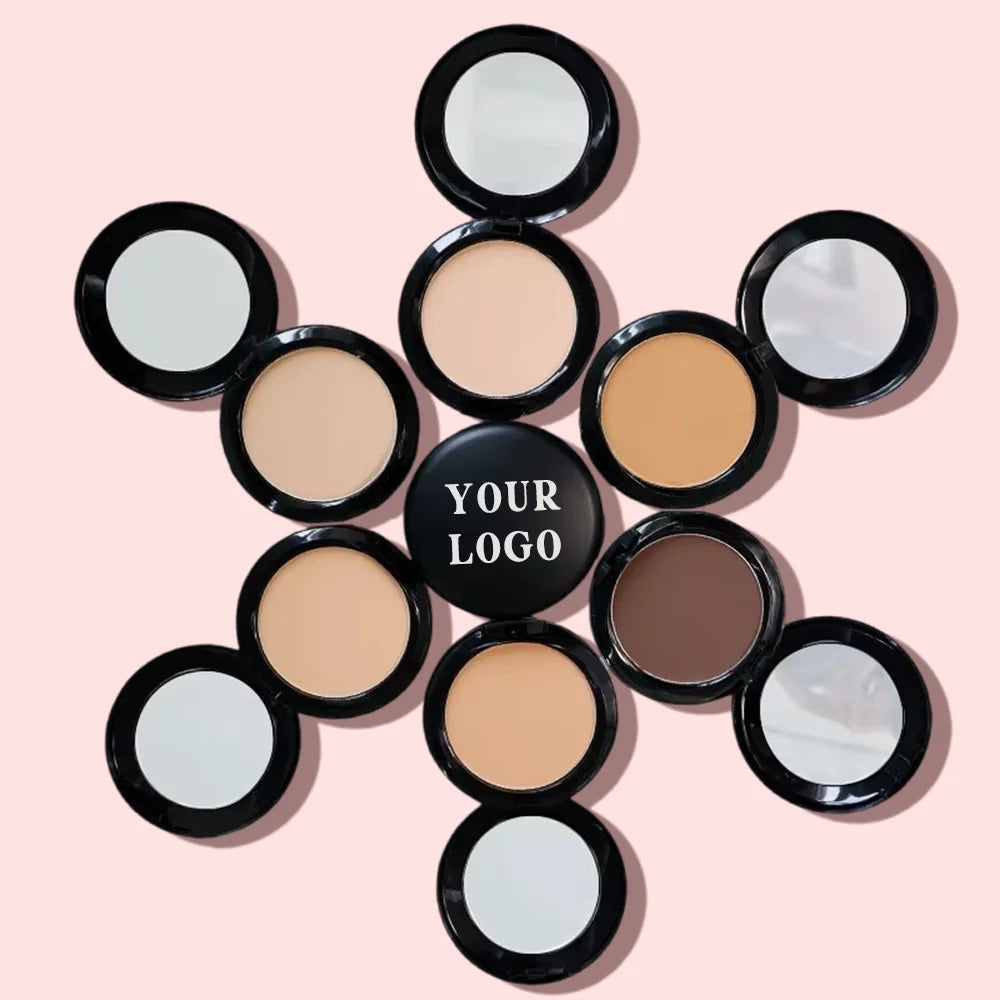 Wholesale Vegan Private Label Organic Powder Foundation Face Full Coverage Single Palette Makeup Pressed Powder Cosmetics