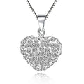 CDO02 925 Sterling Silver Solid Heart Shaped Shambala Full Crystal Beads Pendants for Necklace Women Girls Jewelry
