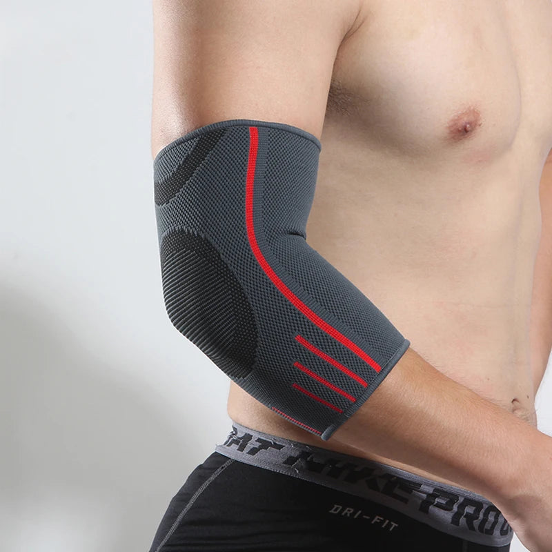 SHIWEI-4001#Custom Logo Sports Weight Lifting Elbow Brace Compression Sleeve Knitted Arm Support Sleeves