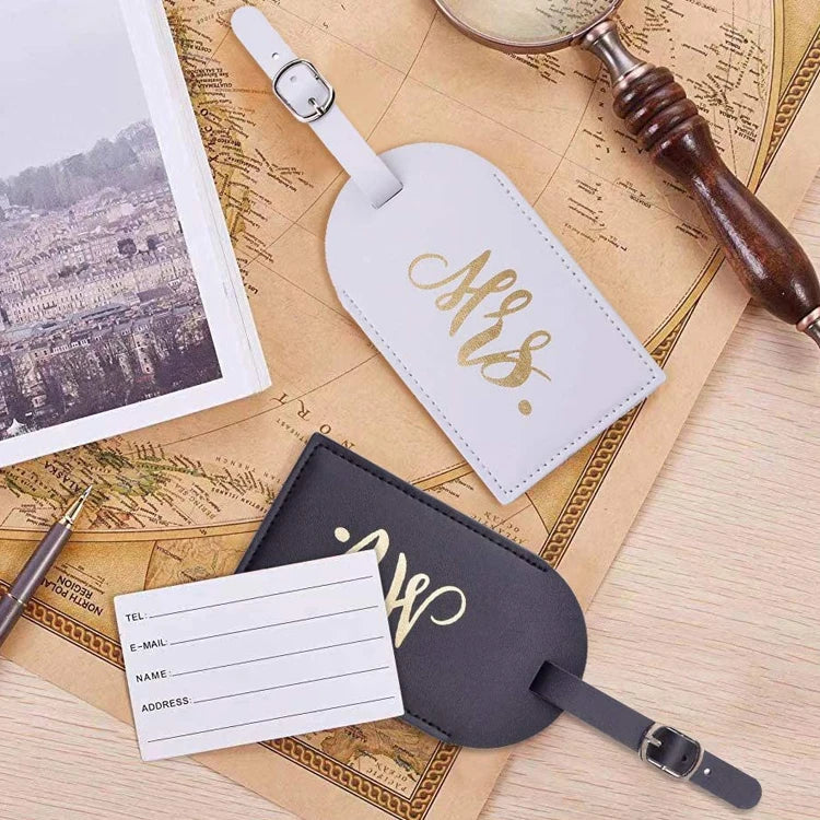 Wholesale Wedding Gift Custom Embossed PU Leather Luggage Tag With Custom Logo
