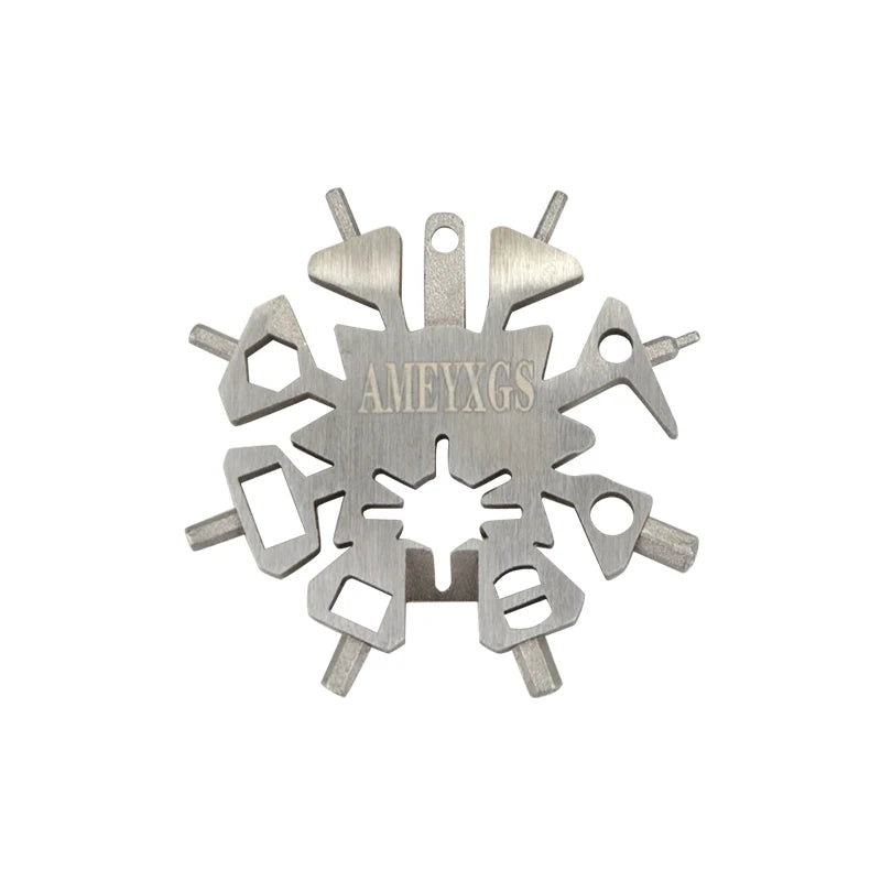 Hot Sale 18 in 1 Stainless Steel EDC Snowflake Wrench Snowflakes Multi-tool Keychain Snowflake Multi Tool