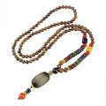 New Vintage Nepal Long Buddhist Mala Jade Beaded Pendant Necklace Ethnic Bohemian Buddha Lucky Engagement Jewelry Women Men