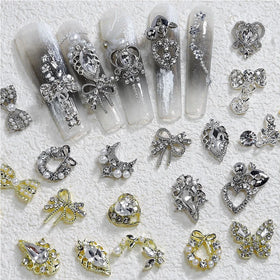Hot Selling Alloy Butterfly 3D Nail Art Accessories Metal Luxury Jewelry Nail Art Decoration Charms