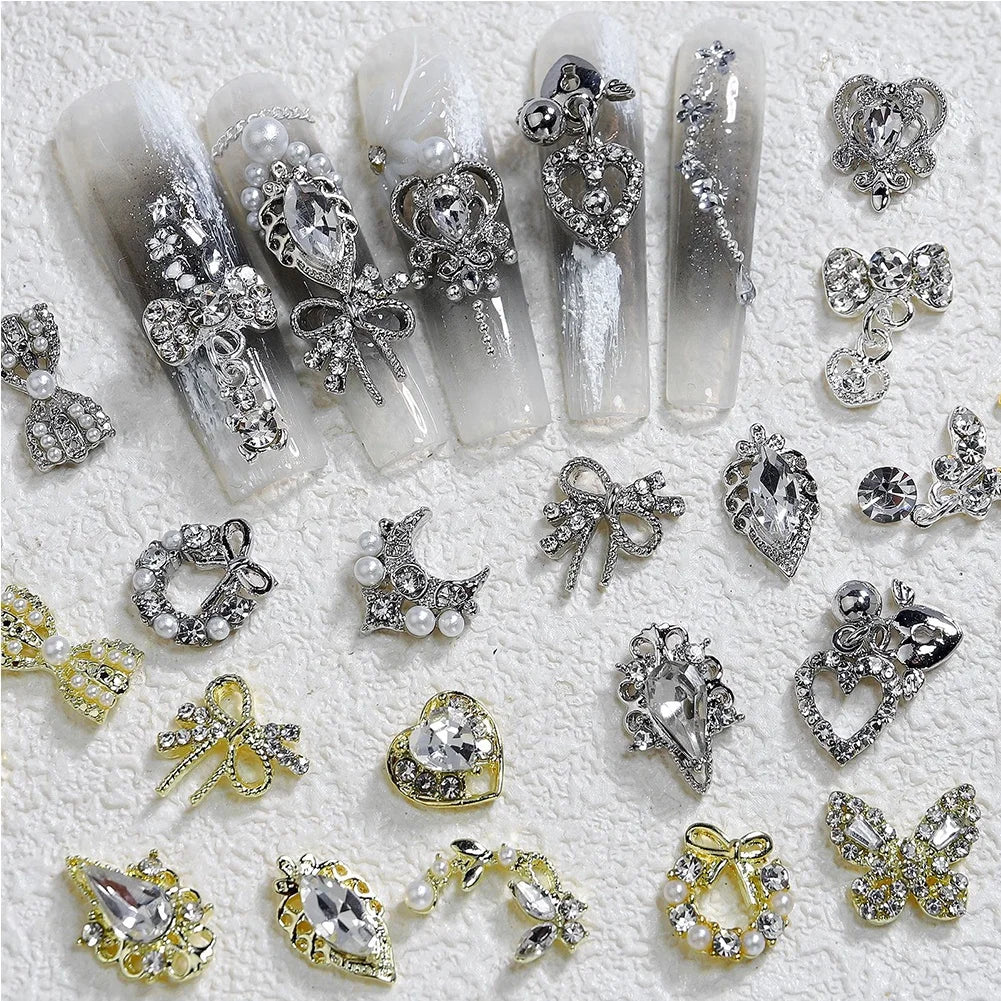 Hot Selling Alloy Butterfly 3D Nail Art Accessories Metal Luxury Jewelry Nail Art Decoration Charms