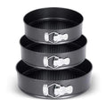 Lixsun Bakeware Sets of 3PCS Round Shape Non-stick Carbon Steel Cake Moulds Springform Pan Set of Cake Pans for Baking