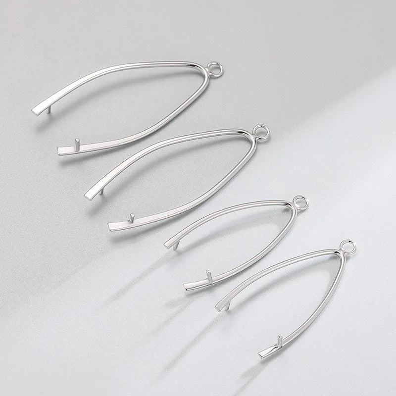 Wholesale a Shape Drop Earring Accessories Gold Plated 925 Sterling Silver Ear Wire Hooks Pendant for Earring Making