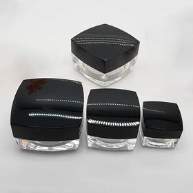 5g 10g 15g 30g square shape double wall empty plastic cosmetic cream jar for skin care cream lip balm skincare product