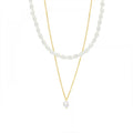 Wholesale Elegant Fashion Women Jewelry Layered 18K Stainless Steel Baroque Freshwater Pearl Necklace