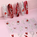 Zhengxiang Wholesale Plastic Flower Butterfly French Autumn 3D Nail Decals Adhesive Stickers for Nail Art Salon