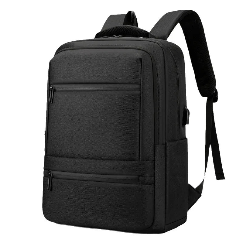 Hot Sale Durable Fashionable Student Laptop Backpack Waterproof Oxford Black with USB Port Air Cushion Belt Unisex