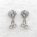 Sterling Silver 3*3mm Semi Mount Stud Eardrops Empty Frame Support Blank Setting S925 Base Without Center Stone DIY for Inlay