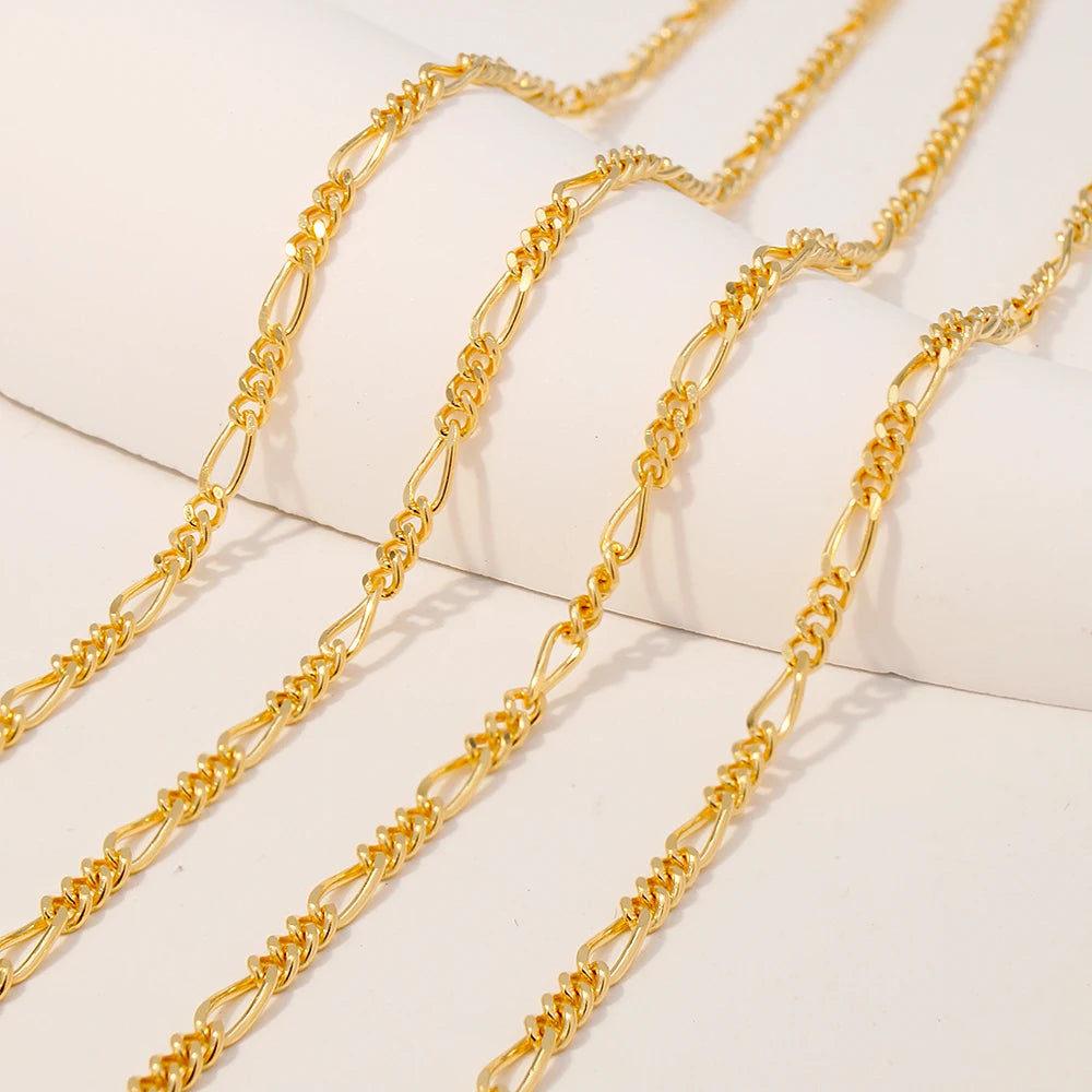 18K Gold Necklace 1.87mm Figaro Chain Necklace 18K Gold Jewelry Fine Jewelry Necklaces