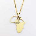 MUSE Africa Map Pendant Fashion Design Solid Map of Africa ANKH Symbol Gift Map Necklace for Unisex Jewelry