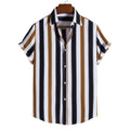 New Arrival Slim Fit Short Sleeve Male Dress Shirts Chemise Pour Homme with Printed Pattern