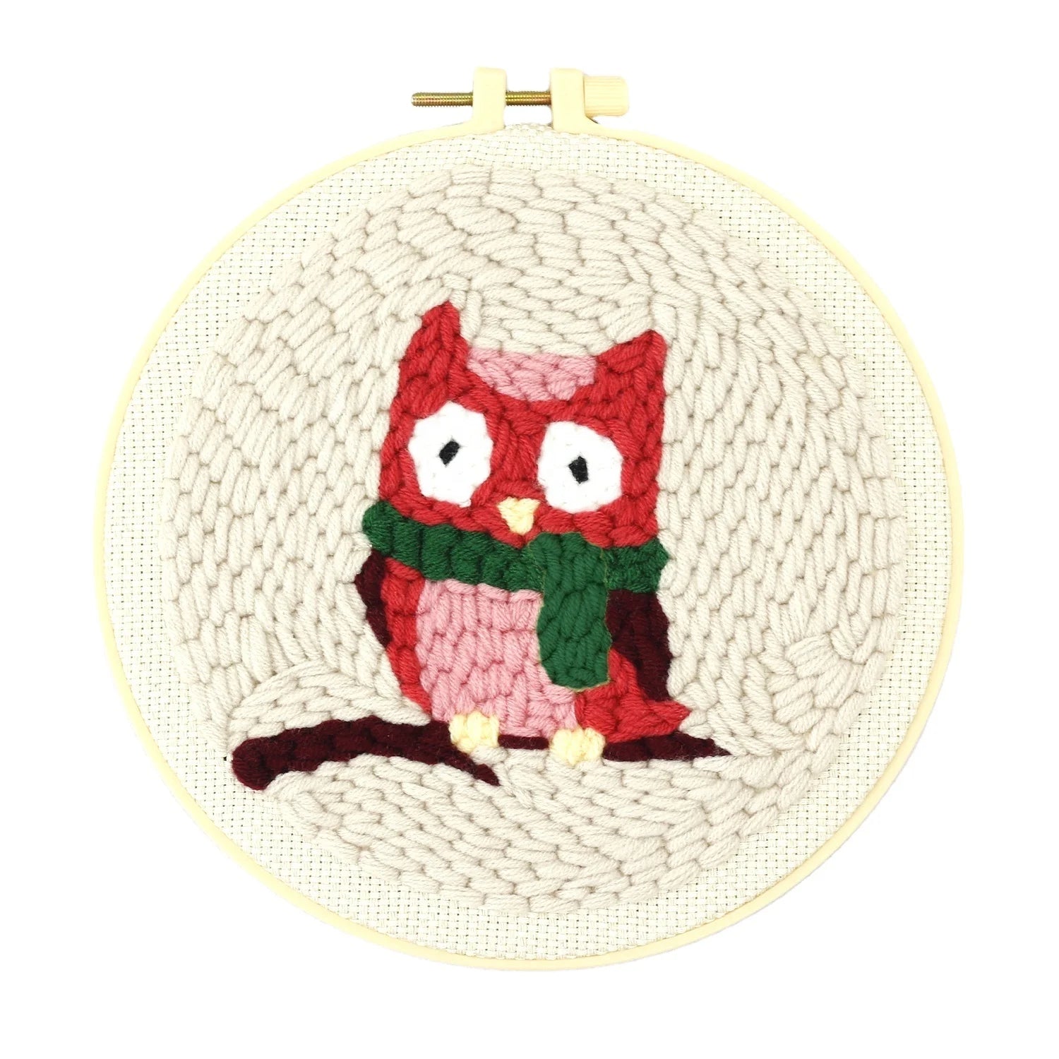 Custom Pattern Owl Folk Art Handmade Soft Punch Needle Embroidery Yarn DIY Craft Supplies Set Novelty Gifts Private Label Logo