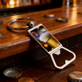Modern Sublimation Metal Flat Blank Bottle Opener Keychain with 2-in-1 Functions for Beer