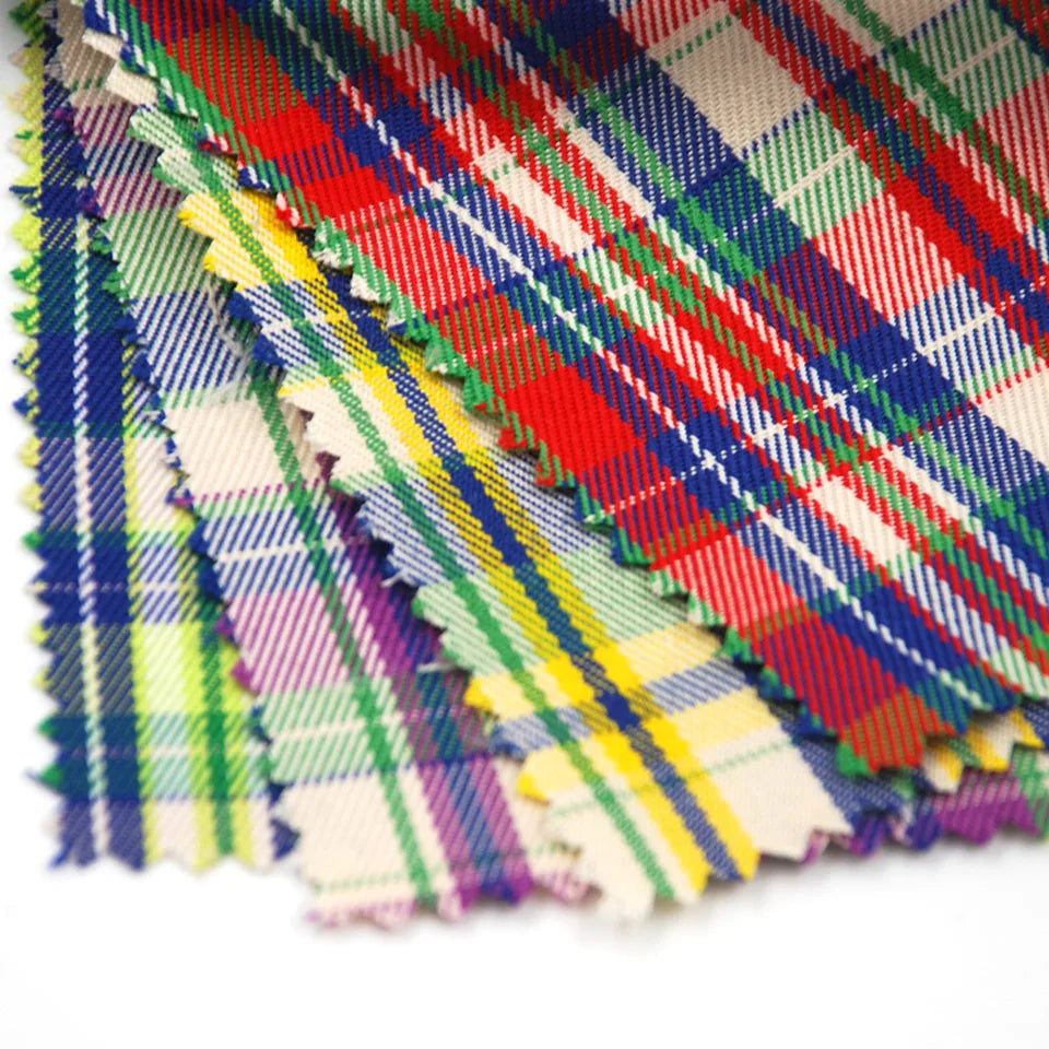 Wholesale Woven Stocklot Manufacturer Yarn Dyed Check Shirts  Suiting 100% Polyester Fabric for Girl School Uniform