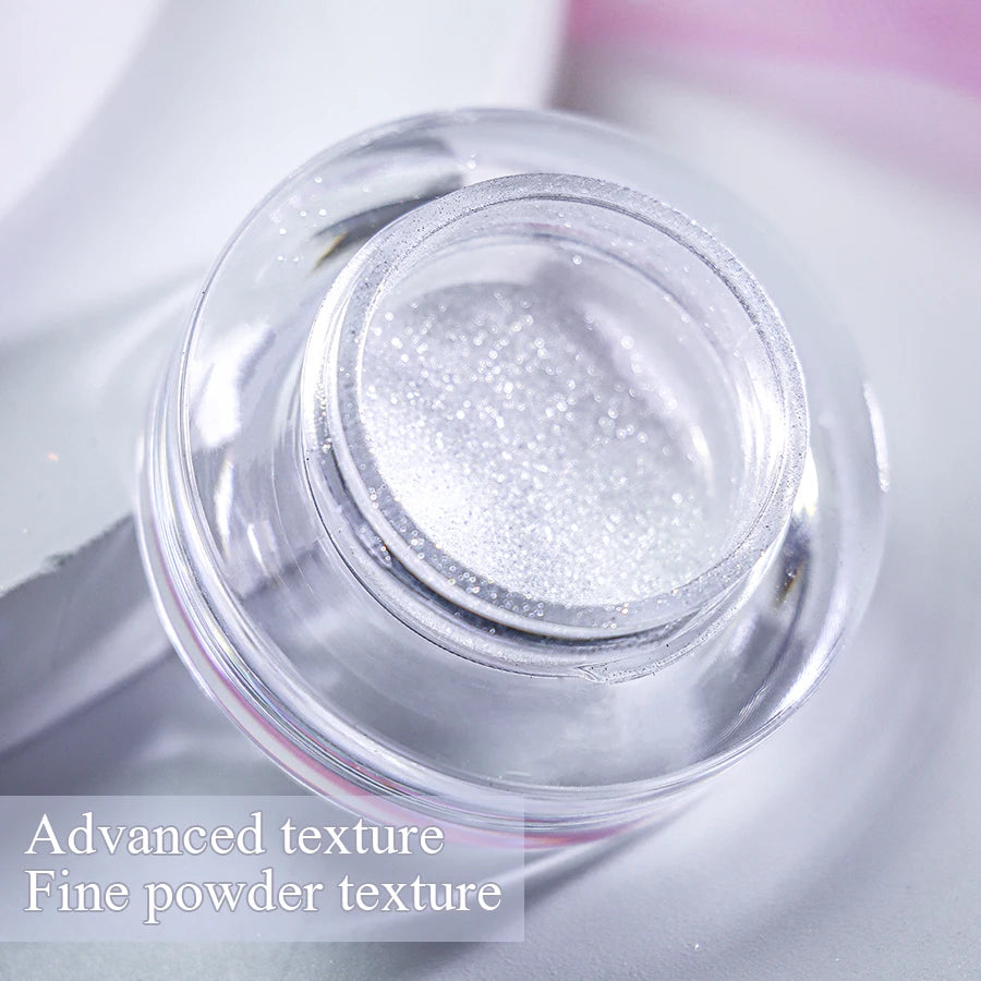 Vinimay Moonlight Chrome Magic Mirror Powder Solid Neon Aurora Mirror Chrome Paint Nail Powder White Pearl Powder for Nail Art