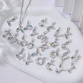 De Colorful Zircon Letter Pendant Necklace Colorful Zircon Letter Design Brass Chain Brass Zirconia Letter Chain