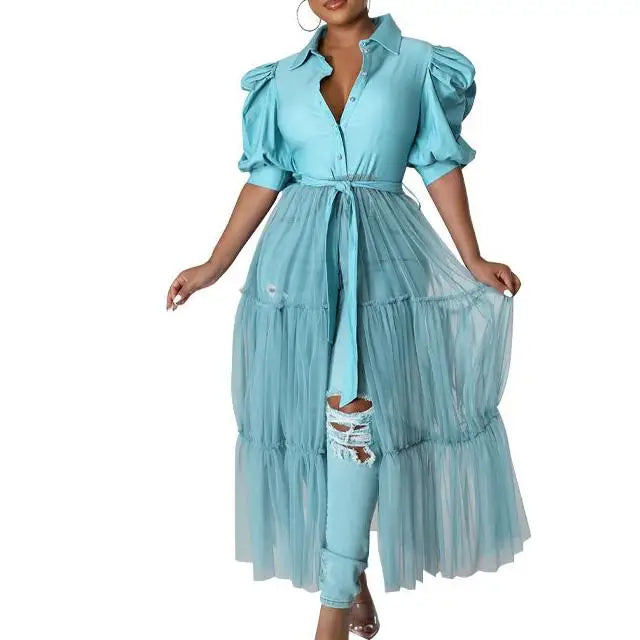 S-XXL European and American Large Fashion Women's Shirt Short Sleeved Oversized Casual Summer Design Shirt