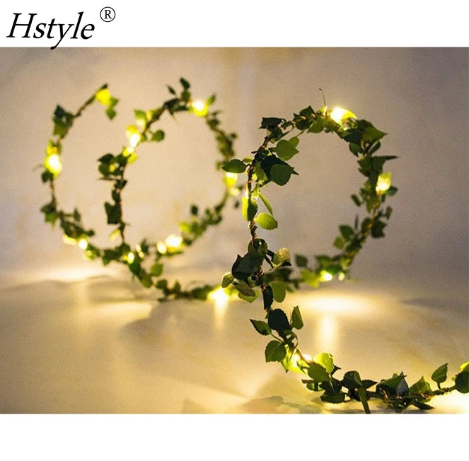 Warm White Tiny Leaf Garland Holiday Battery Powered Fairy String Lights Christmas Party New Year Wedding Garden Decor SL630