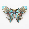 Antique Gold Tone Rhinestone Enamel Butterfly Brooch Custom Design Jewelry Fashion Brooches Pins Decoration Accessories