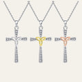 925 Sterling Silver Custom Cross Shape Necklace Excellent Fashion Couple Statement Jewelry Cubic Zircon for Weddings Parties