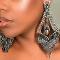 2025 Earring Fashion Jewelry s Hot Selling Rhinestone Tassel Earrings Oversized Big Women Party Long Tassel Earrings Statement