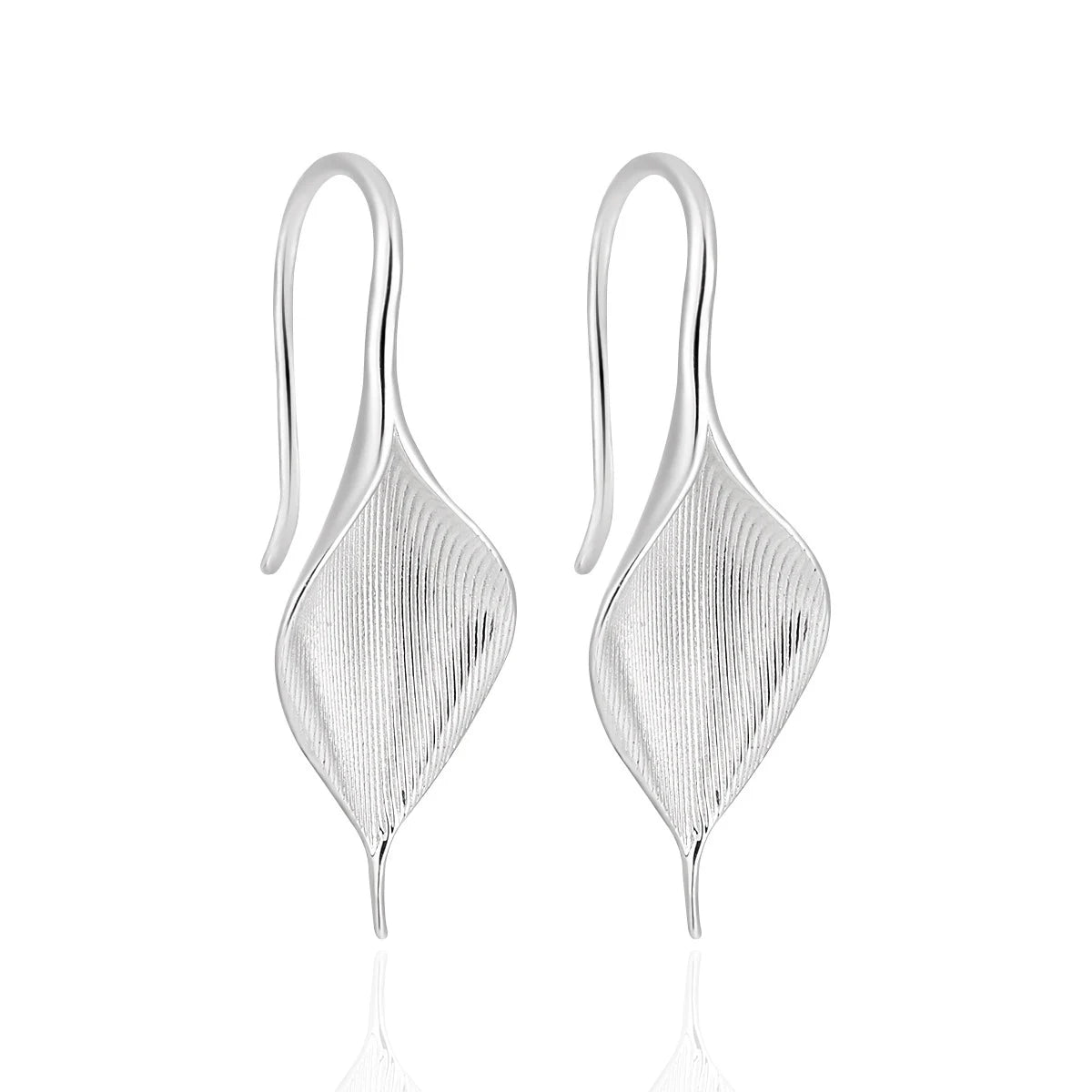 Dangle Leaf Silver 925 Hook Earrings Real Solid Sterling Silver 925 Jewellery Earrings for Women
