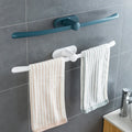 New Plain Color Bow-shaped Towel Rack Free Perforated Wall Plastic Towel Bar Bathroom Seamless Storage Rack