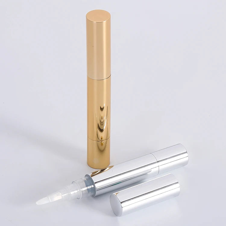 4ml Gold Cosmetic Twist Packaging Makeup Empty Nail Care Lip Gloss Containers Tube Cuticle Oil Pen With Brush