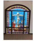 Solid Custom Texture Architectural Church Windows Transparent Tiffany Stained Glass Panels for Wholesale Decoration Art Glass