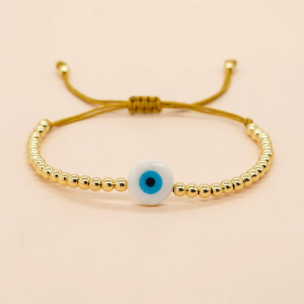 Go2boho Friendship Bracelet Women Pulsera Turkish Charm Evil Eye Boho Summer String Fashion Jewelry Gold Plated Beads Bracelets