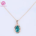 Factory Direct 18K/14K Solid Gold Jewelry 3 Carat Pear Cut Green Mosisanite Pendant Necklace for Gift