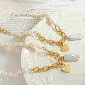Hot Sale Exquisite Gifts 18k Gold Plated Stainless Sterling Freshwater Pearl Love Heart Necklace for Women
