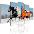 Modern Canvas Painting Art Picture of the Wall 5 Pieces Animal Horse Pentium Home Decor Room Modular HD Printed Picture Frame