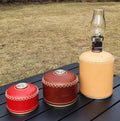 Outdoor Camping Portable Leather Glass Lamp Protective Bag Retro Leather Gas Canister Cover for Tank Fuel