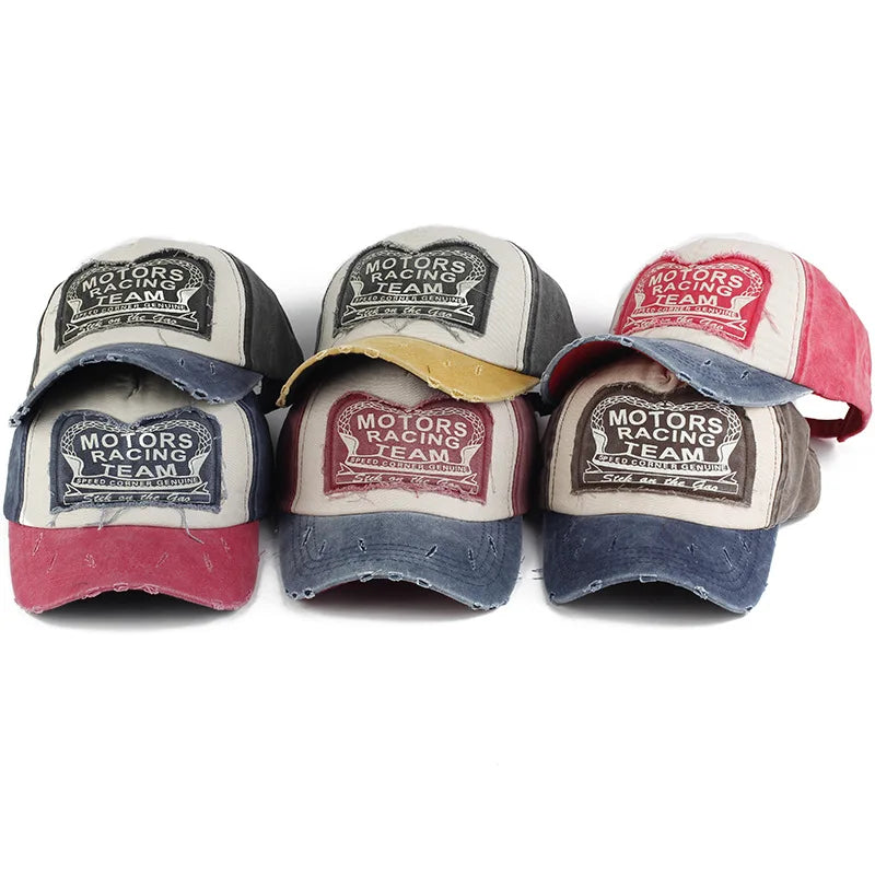 Fashion Classic Patch Color Baseball Hat Water Washing Pure Cotton Cap Sports Hat Outdoor Shading Hat