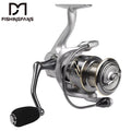 FISHINGFANS 1000-4000 Series 10KG Left Hand Spinning Fishing Reel Metal Frame Aluminum Alloy Body 5.2:1 Gear Ratio for River Use